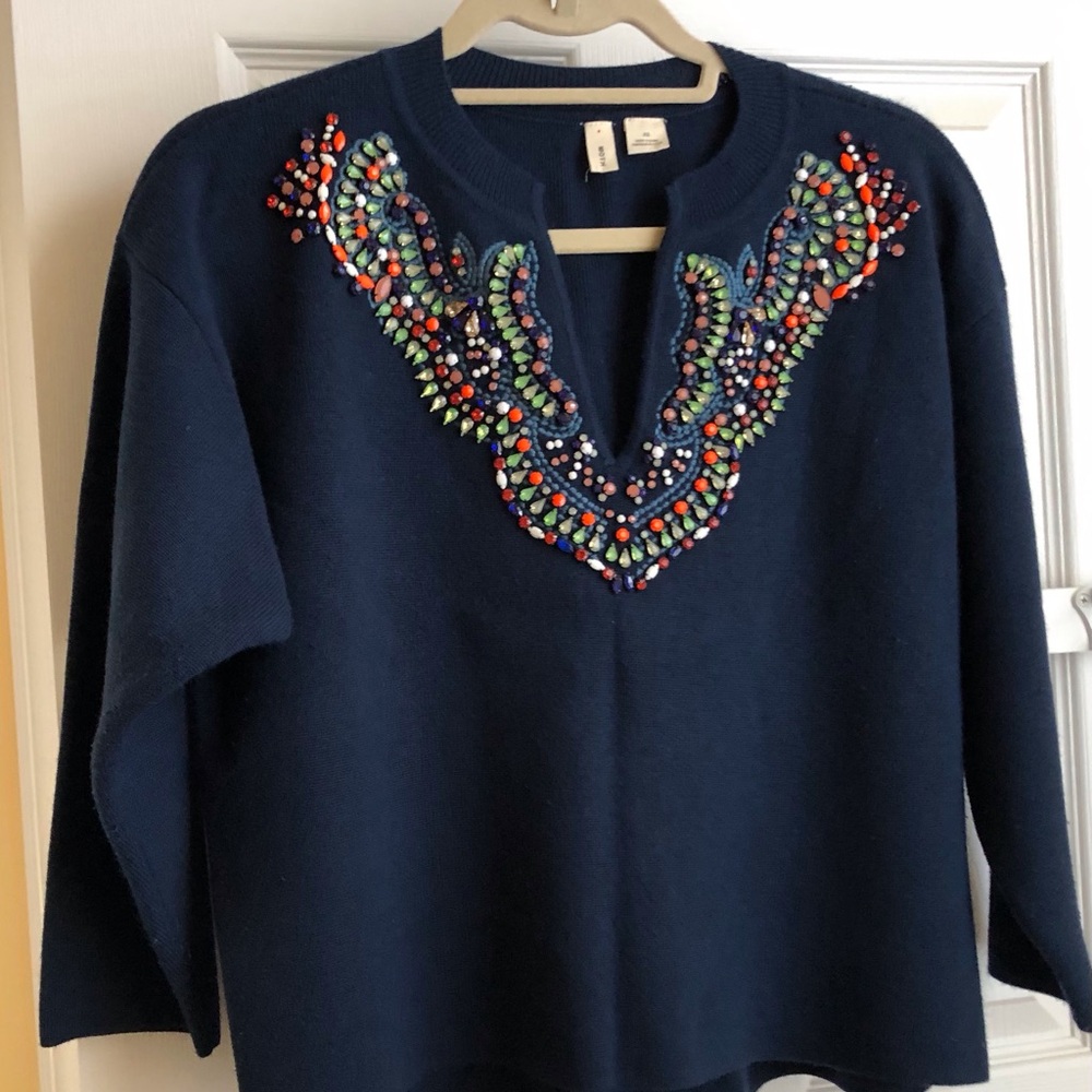 Moth by Anthropologie beaded neckline sweater. Size XS.